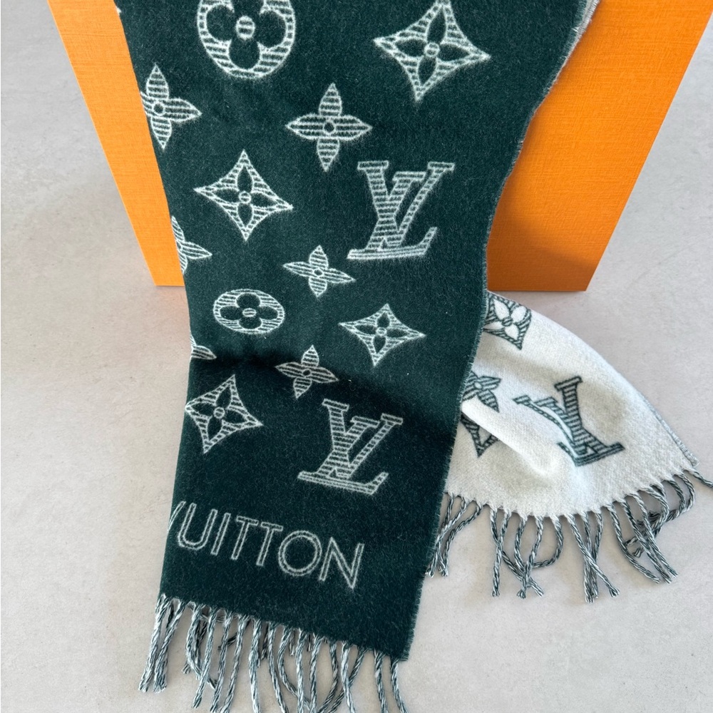 Louis Vuitton Monogram Shadow Scarf Dark Green